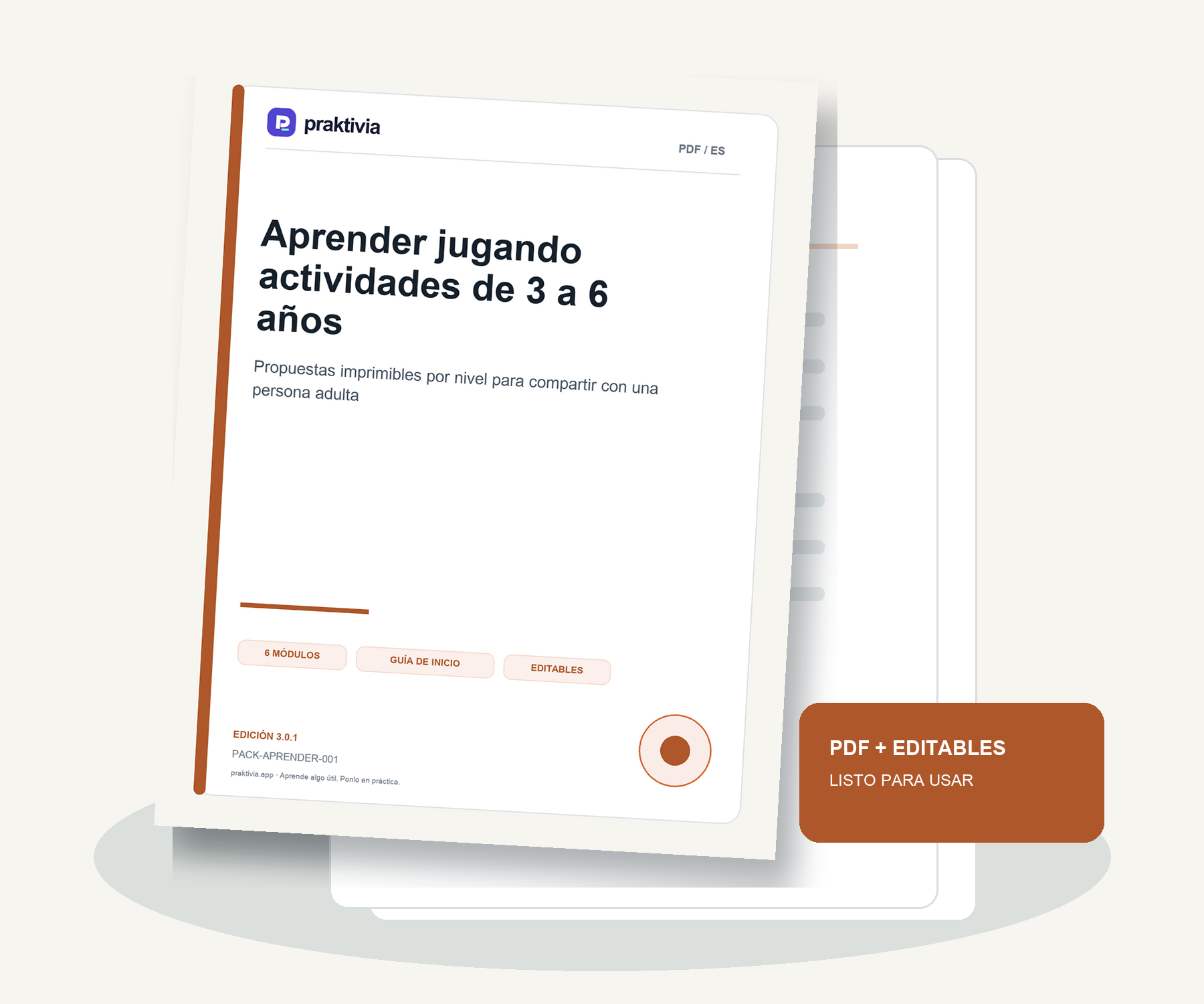 Mockup del paquete Aprender jugando: actividades de 3 a 6 años