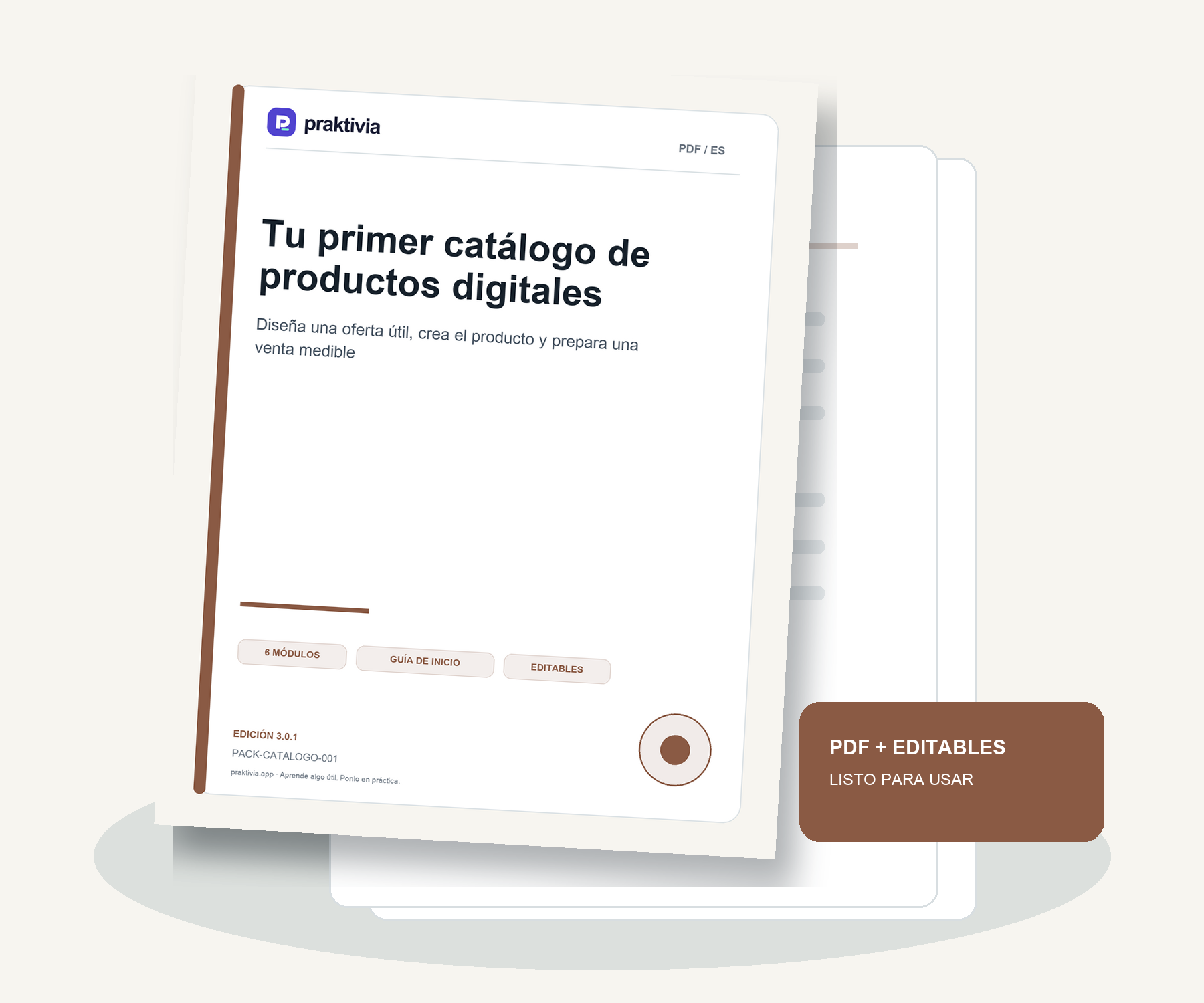 Mockup del paquete Tu primer catálogo de productos digitales