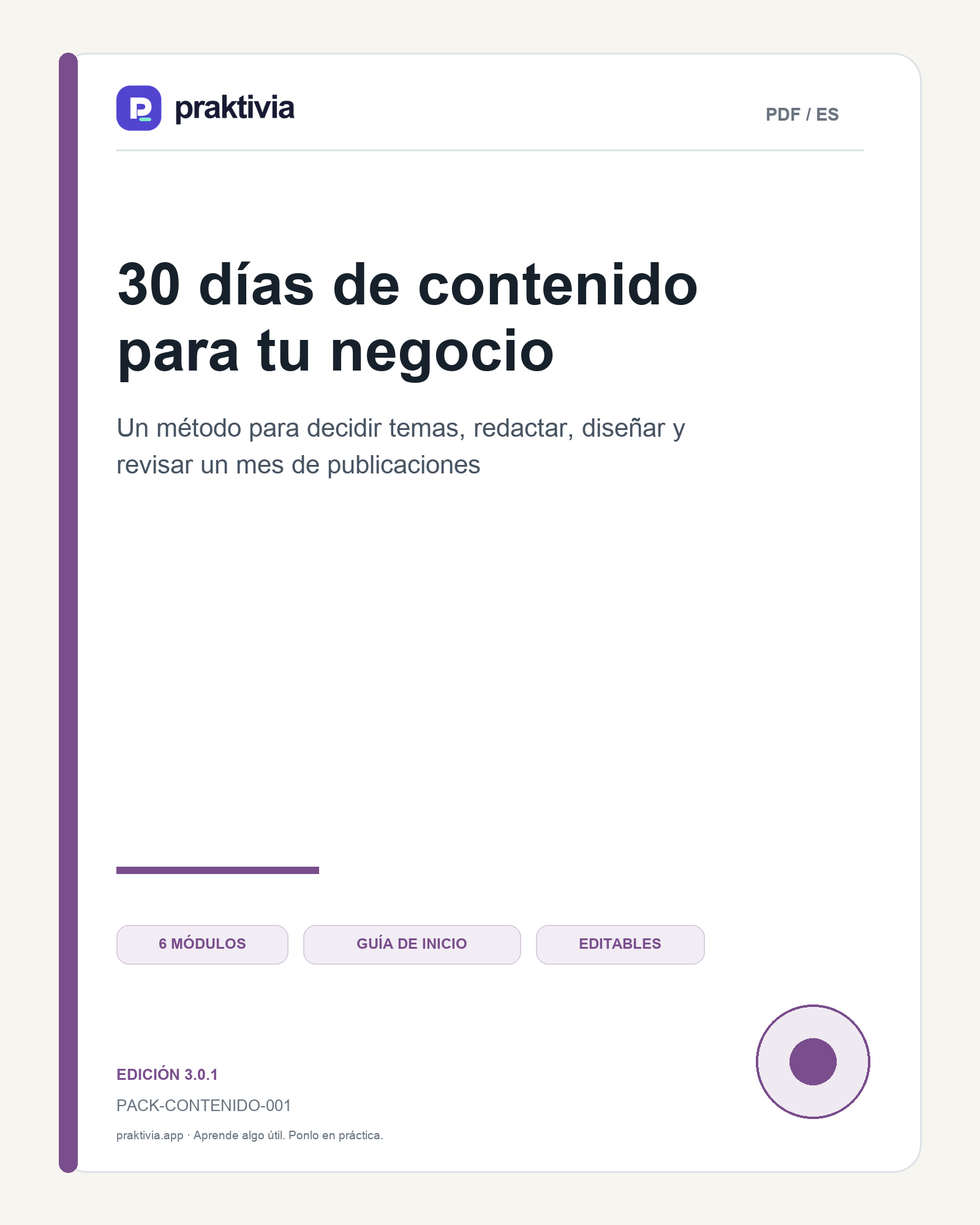 30 días de contenido para tu negocio
