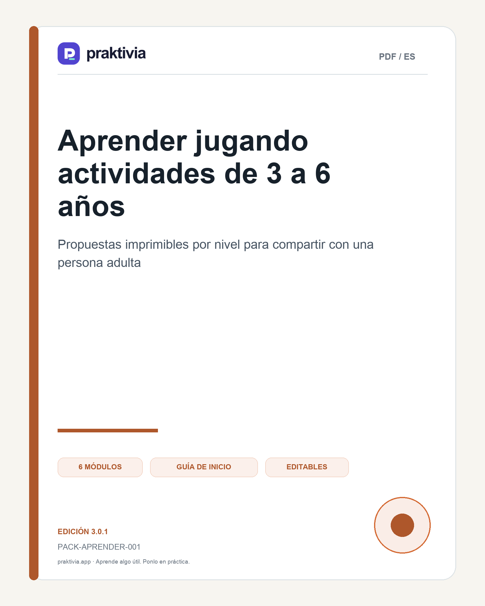 Material incluido en Aprender jugando: actividades de 3 a 6 años